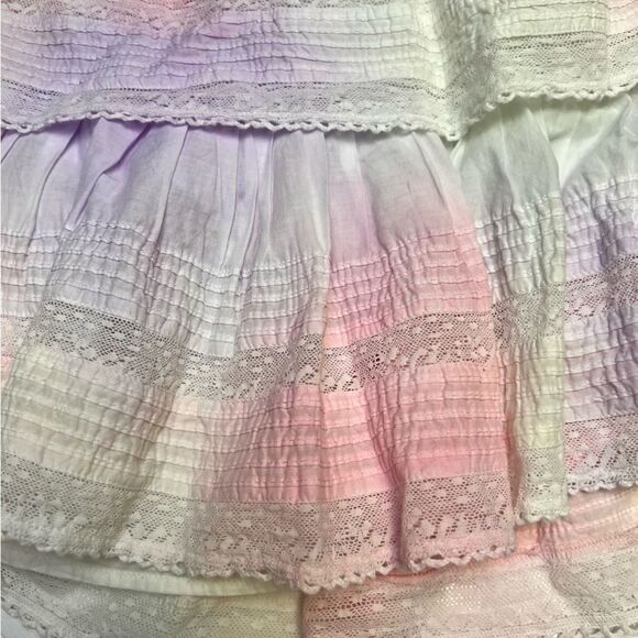 Loveshackfancy Ruffle Mini Skirt Multicolor Tie Dye XL NEW MSRP $225 - Picture 8 of 8